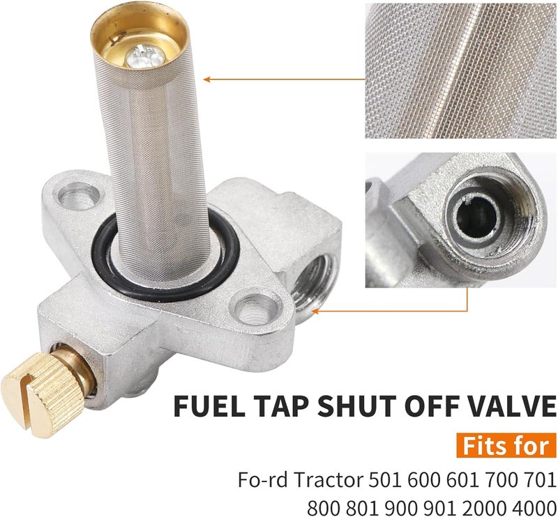 Tektall 311292 Fuel Tap Shut Off Valve for F-ord Tractors 501 600 601 700 800 801 900 901 2000 4000 Series 4 Cyl 311292 738522 11033398 with Upgraded Anti-Leak O-Ring - Image 5